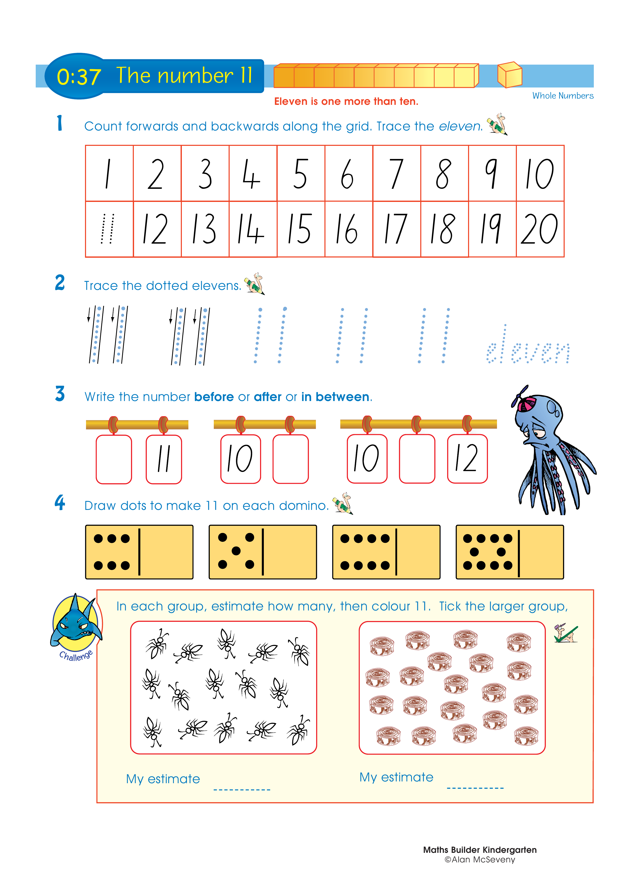 The number 11 — worksheet preview