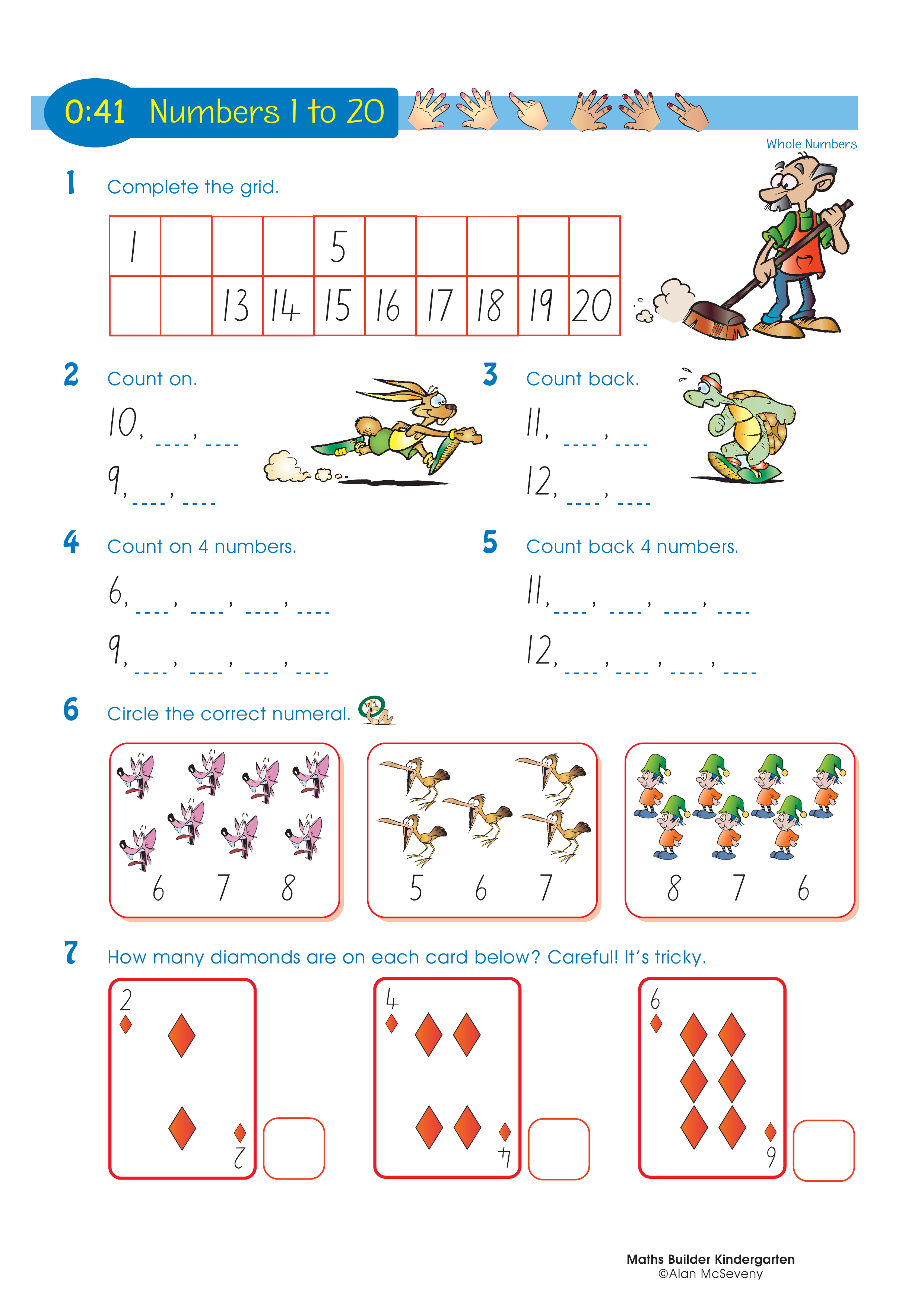 Numbers 1 to 20 — worksheet preview