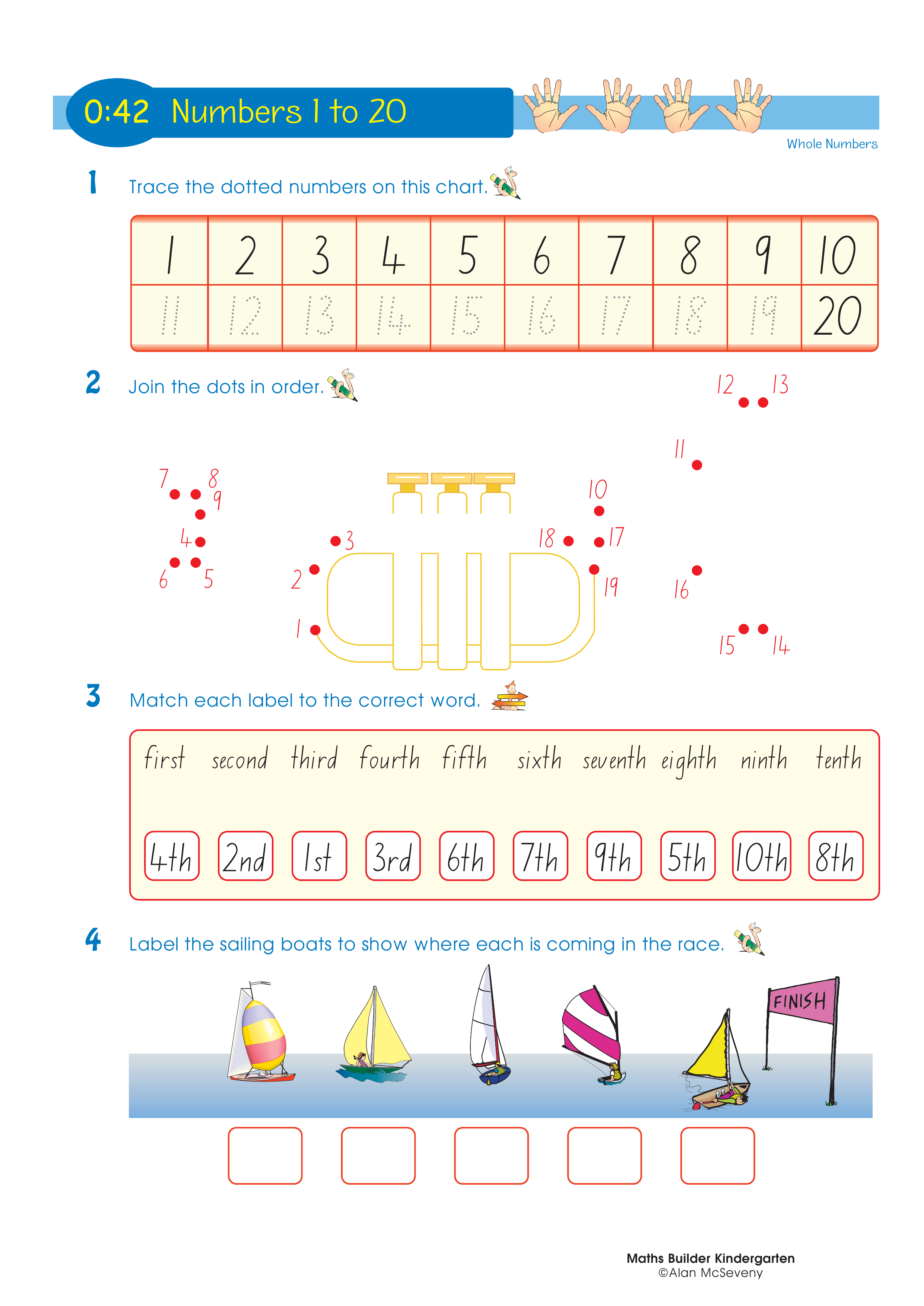 Numbers 1 to 20 — worksheet preview