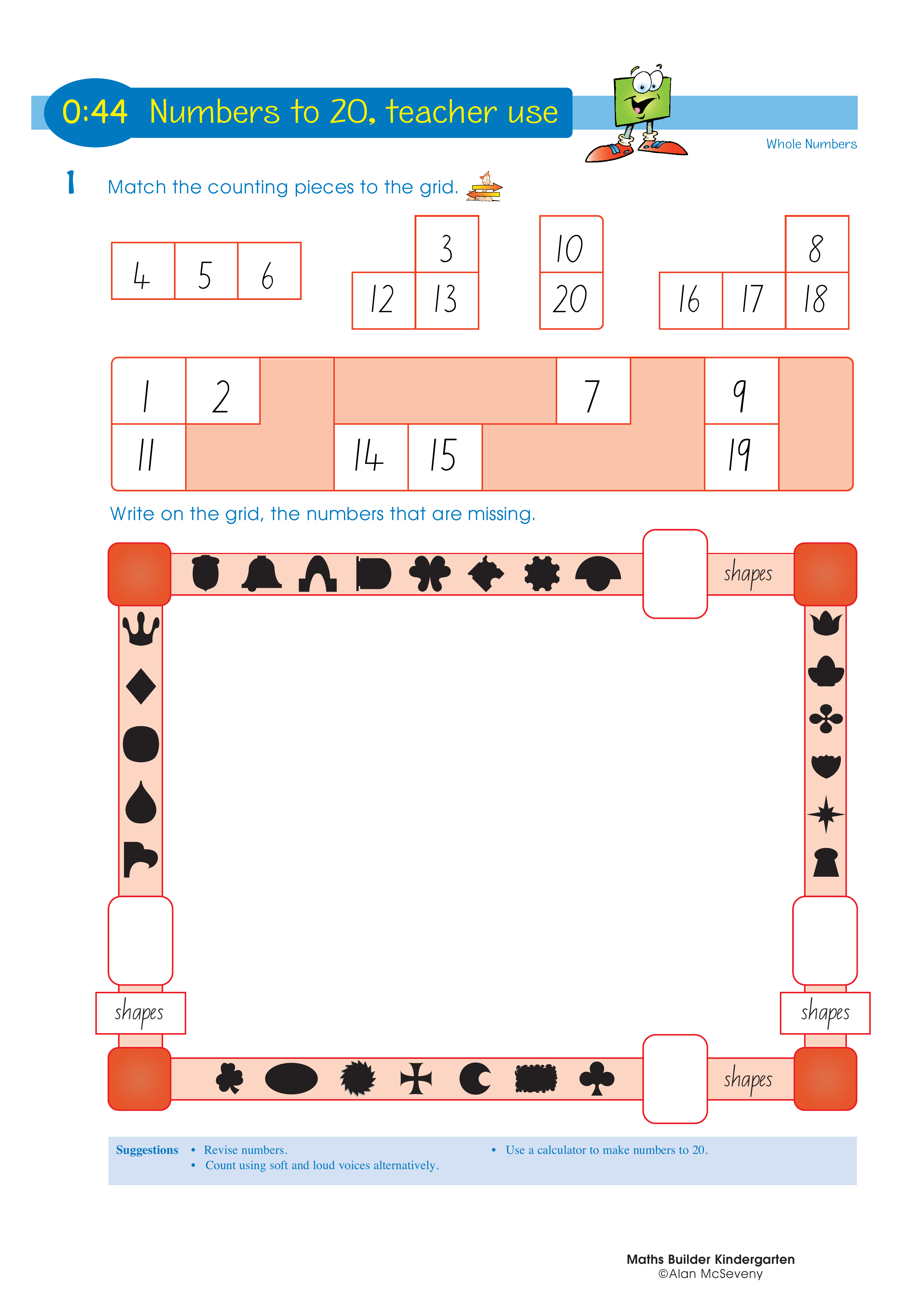 Numbers to 20, teacher use — worksheet preview