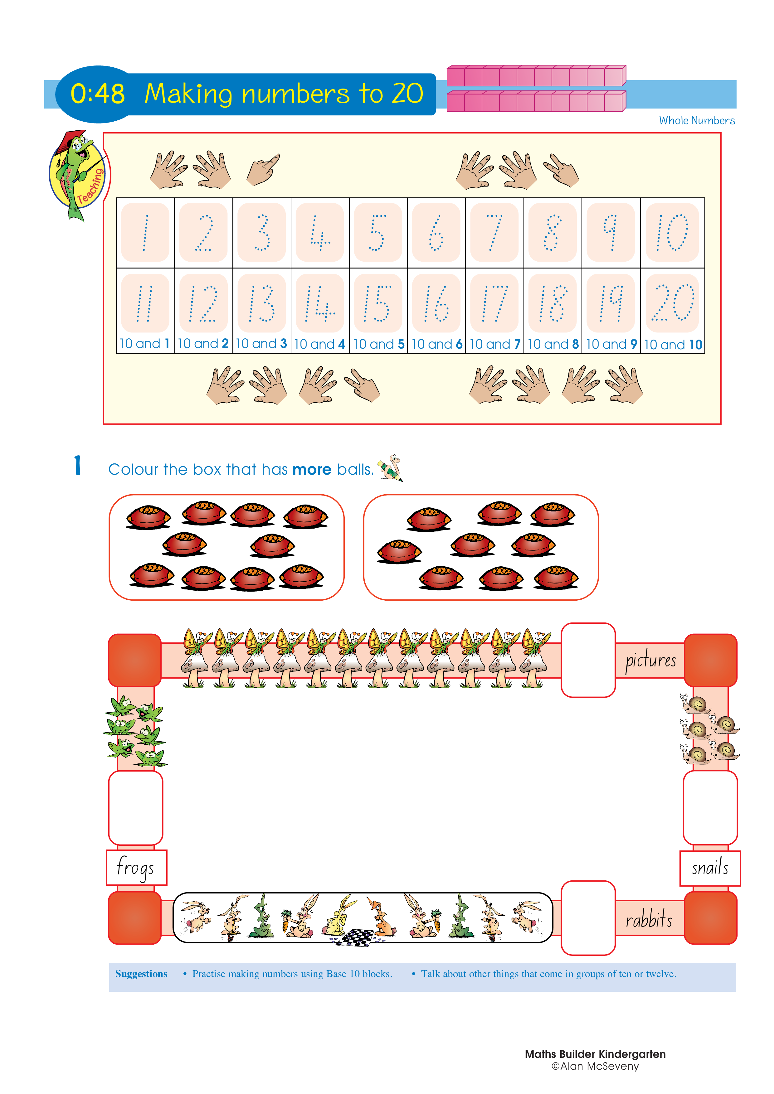 Making numbers to 20 — worksheet preview