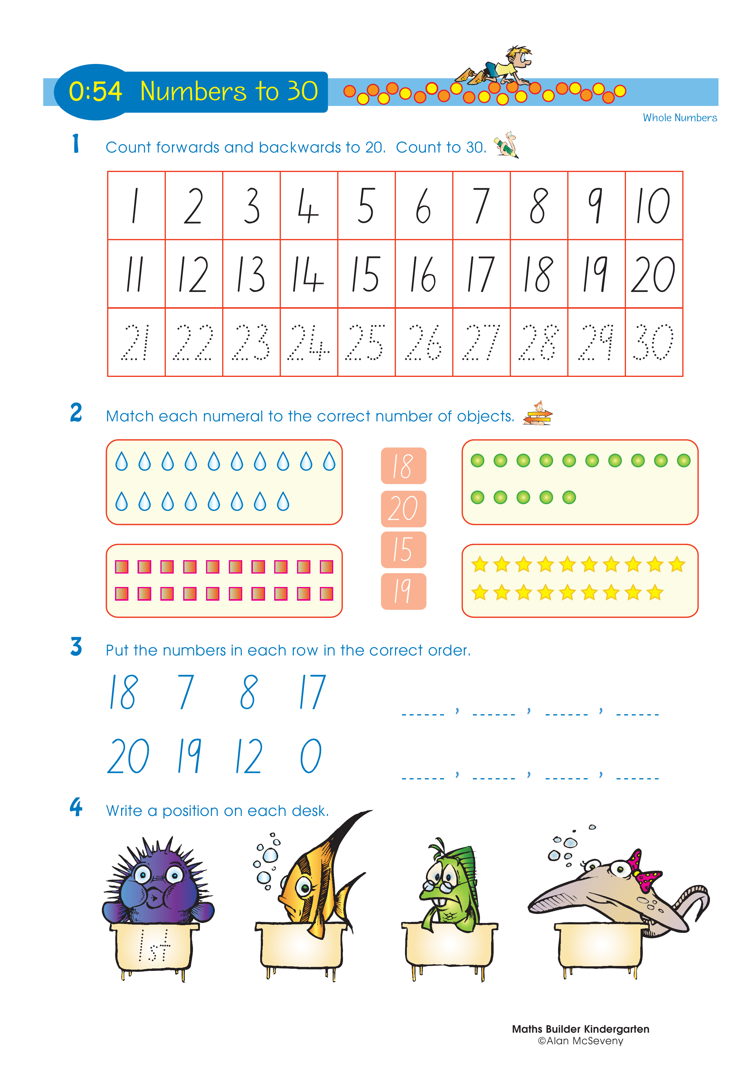 Numbers to 30 — worksheet preview