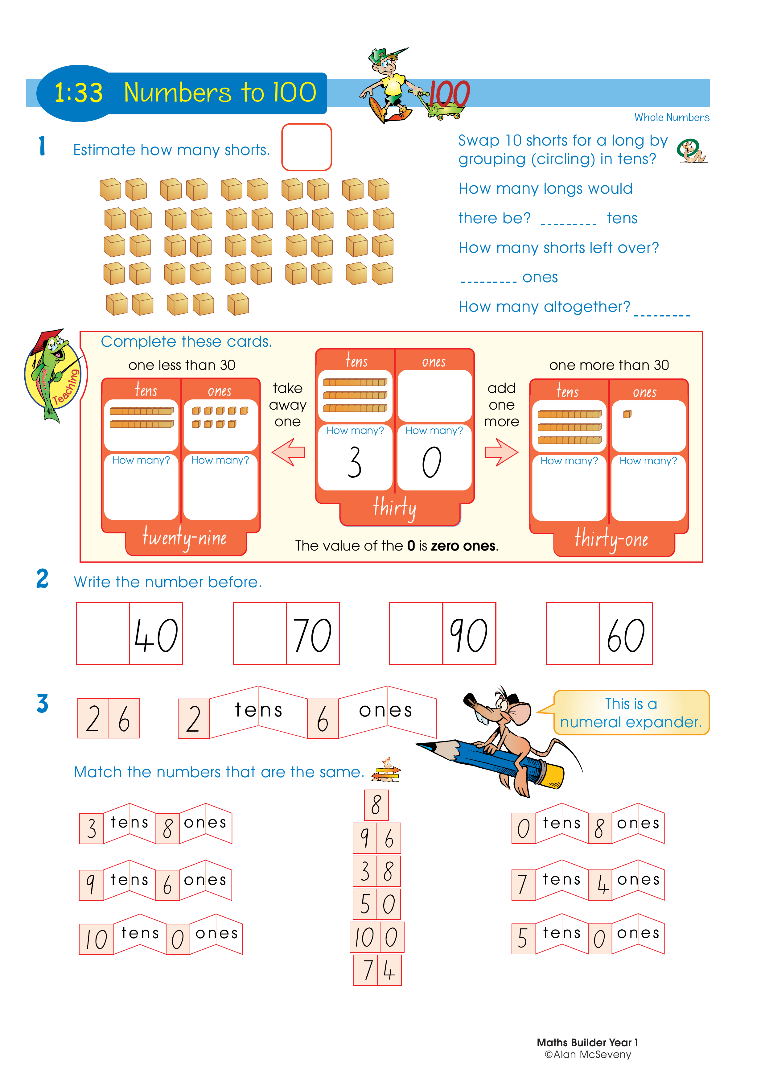 Numbers to 100 — worksheet preview