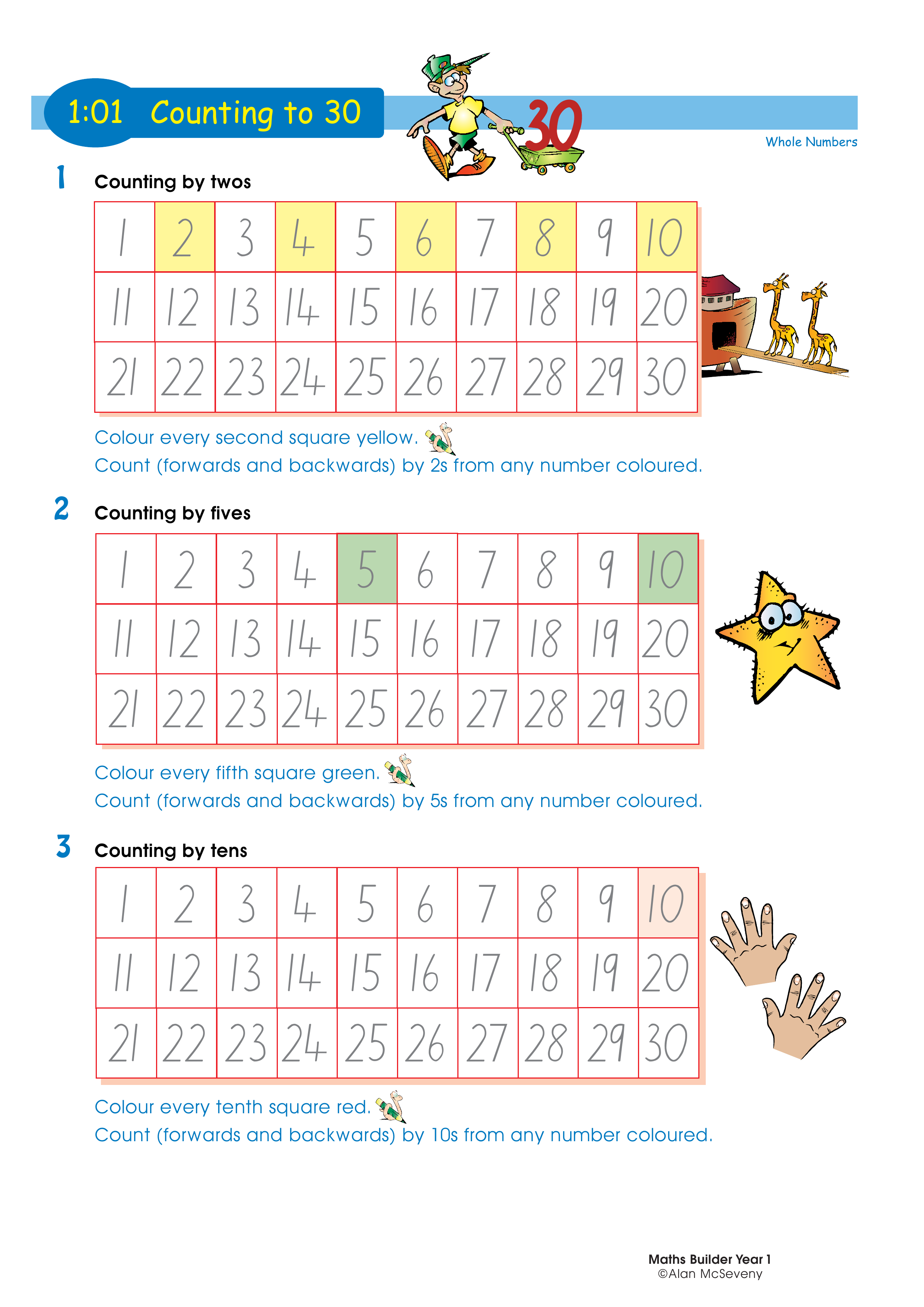 Counting to 30 — worksheet preview