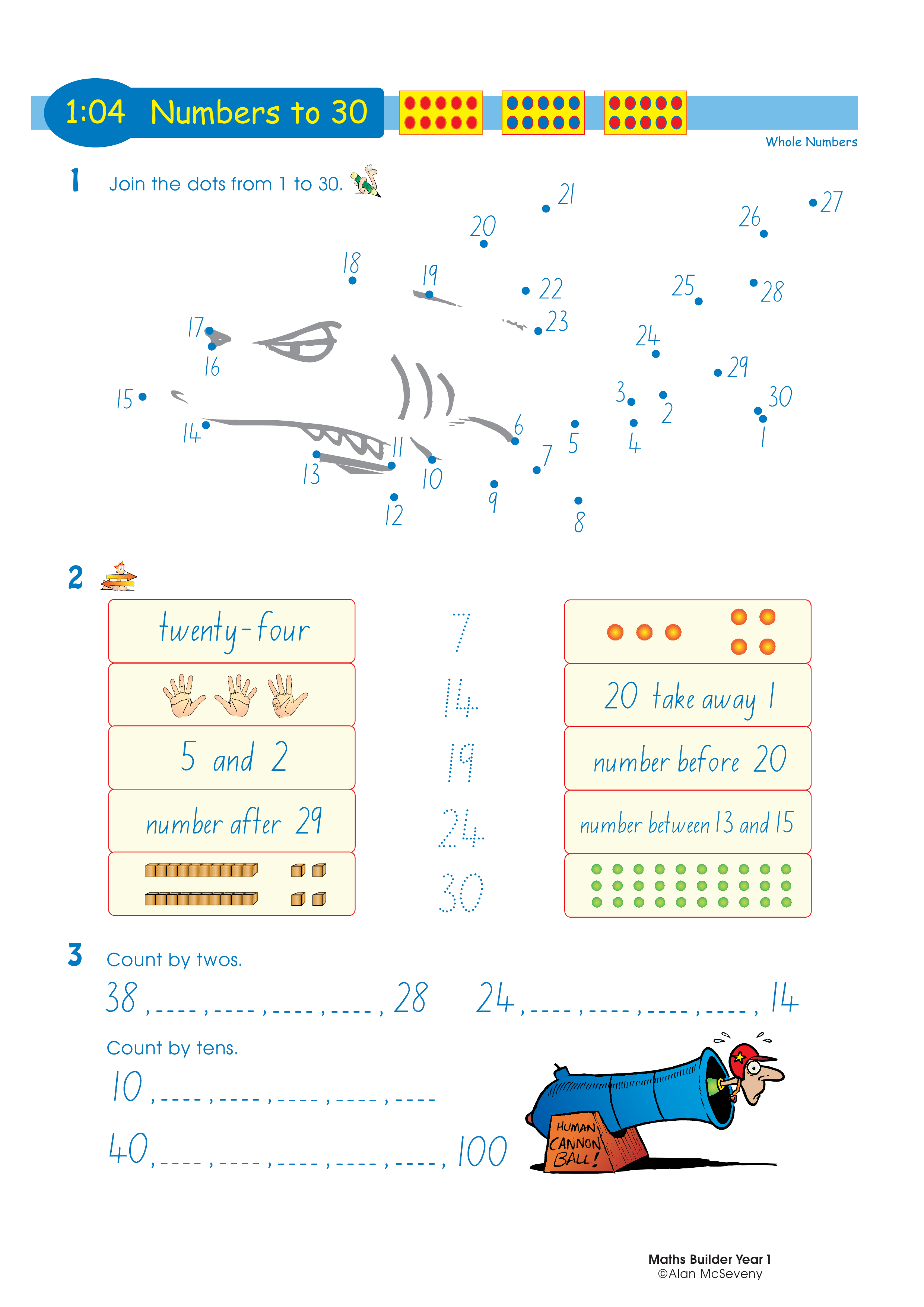 Numbers to 30 — worksheet preview