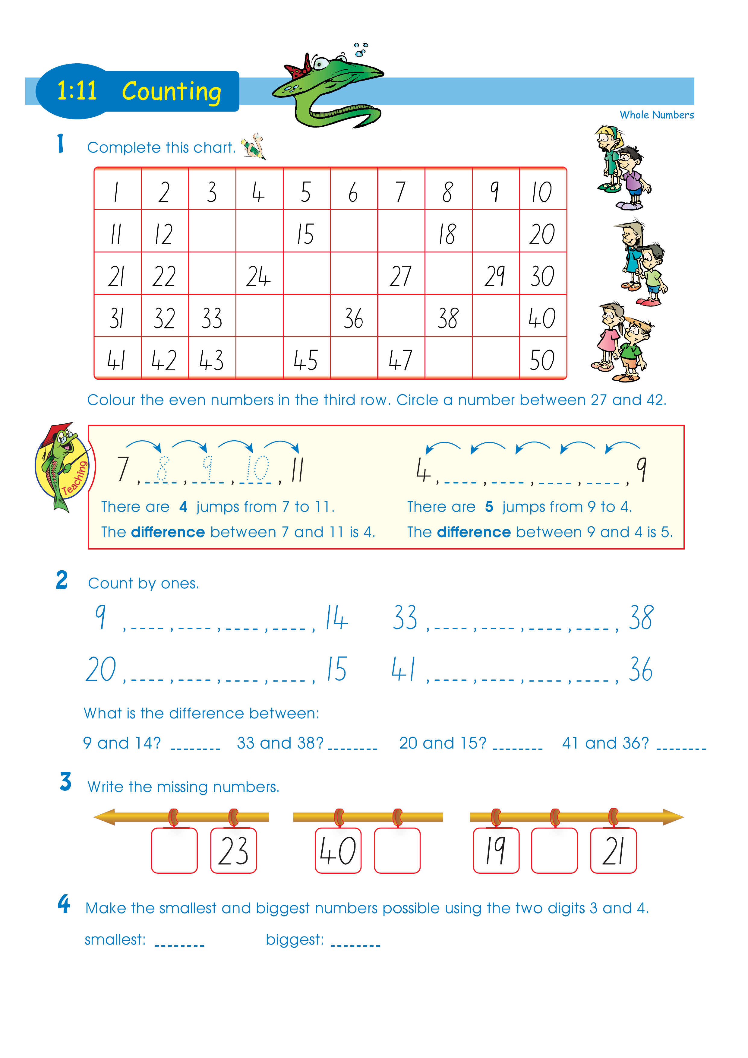 Counting — worksheet preview