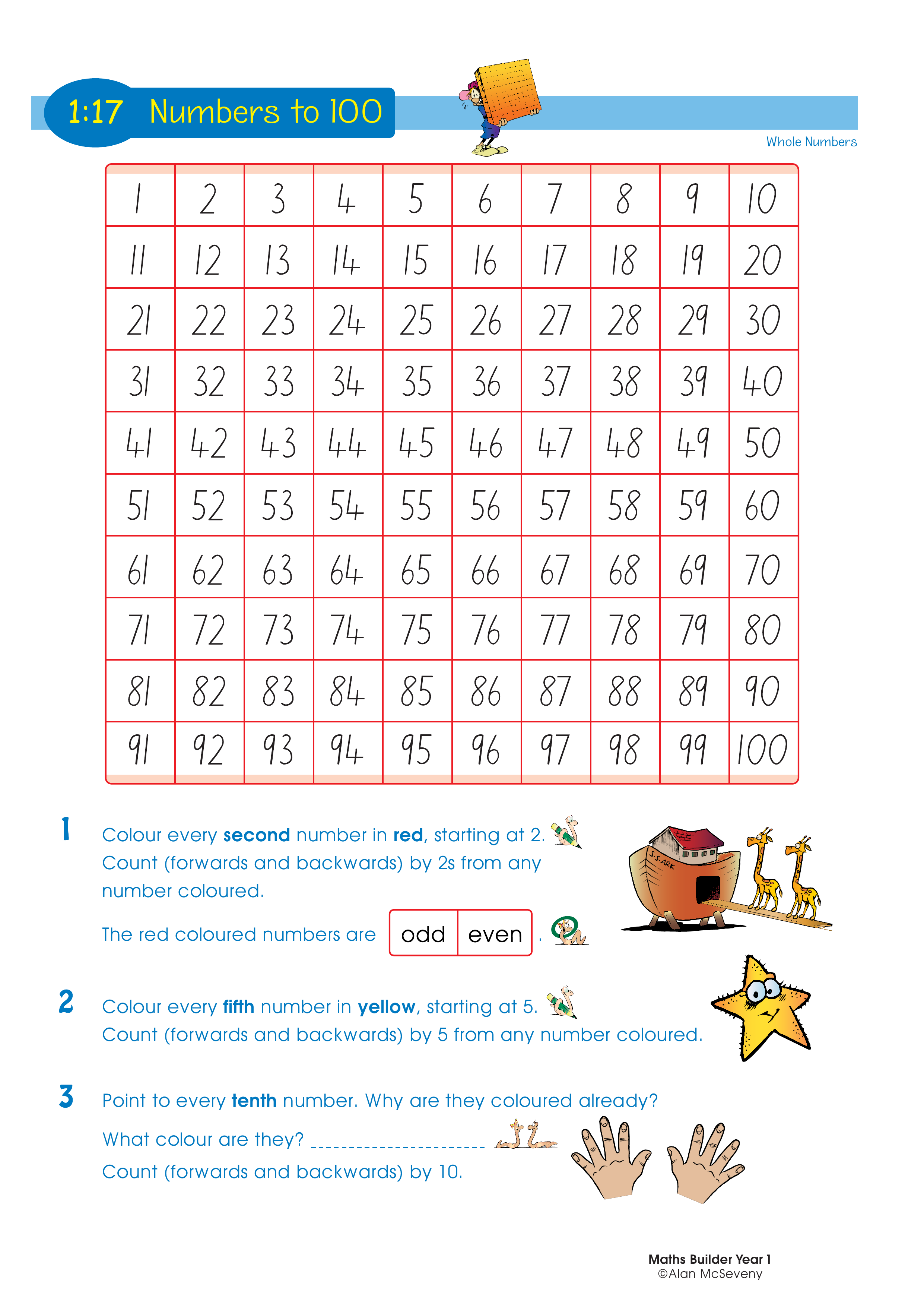 Numbers to 100 — worksheet preview