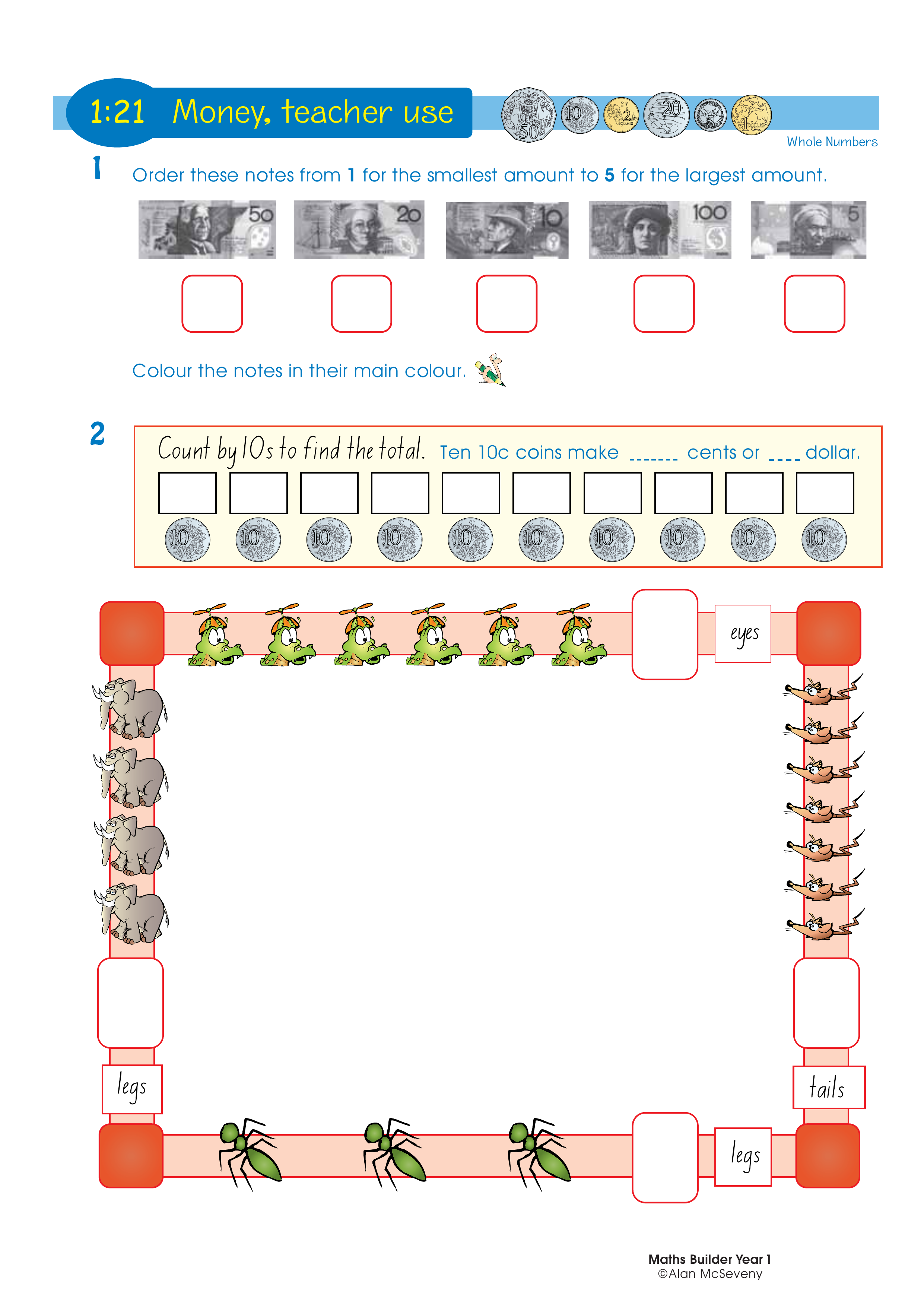 Money, teacher use — worksheet preview