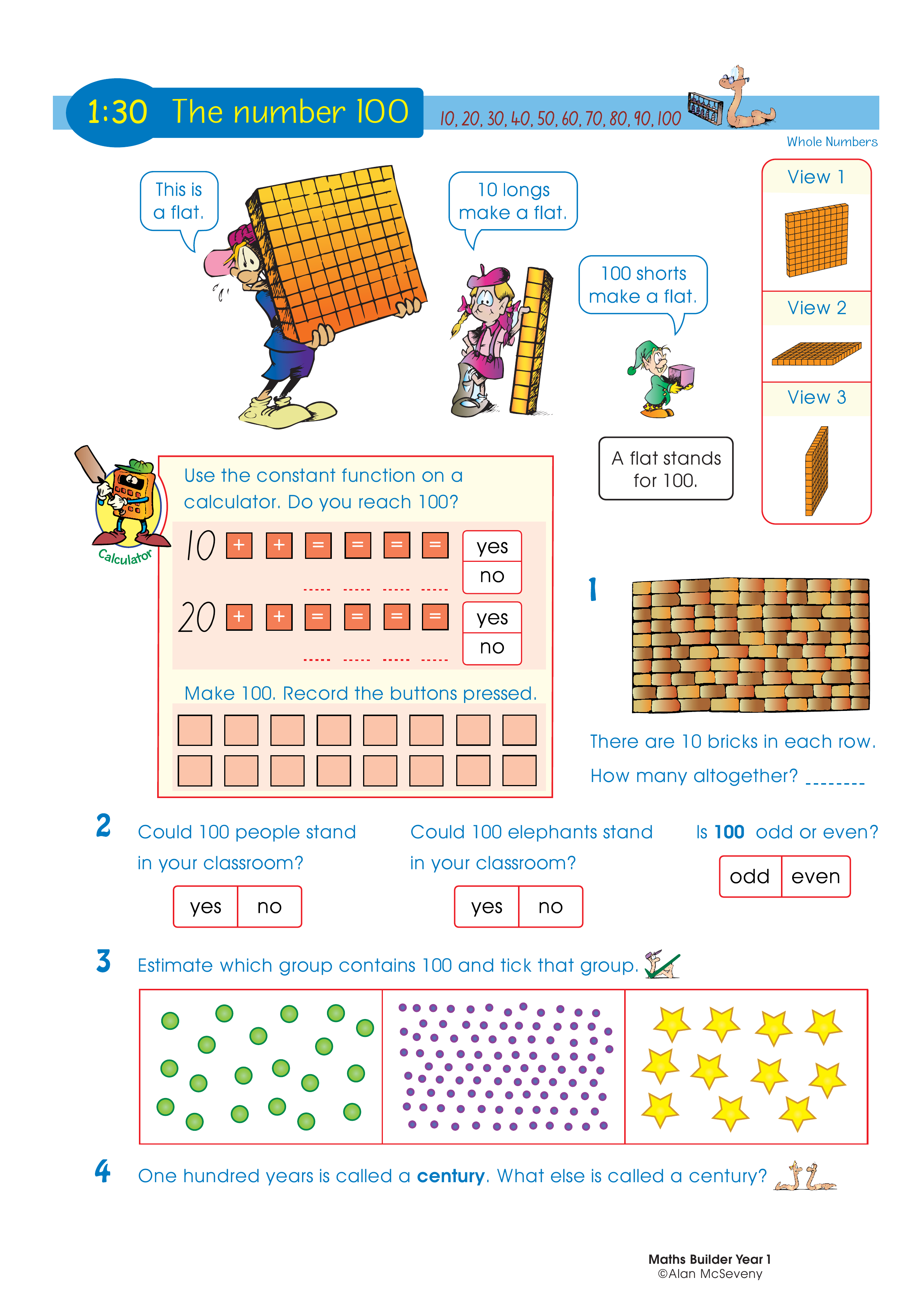 The number 100 — worksheet preview