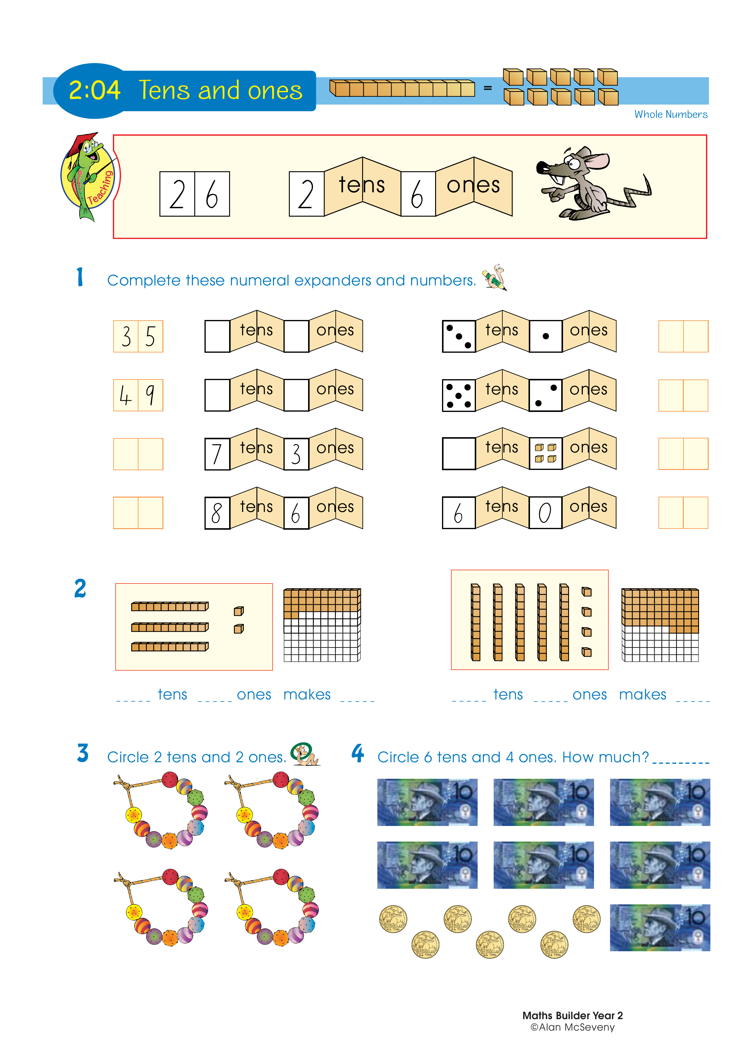 Tens and ones — worksheet preview