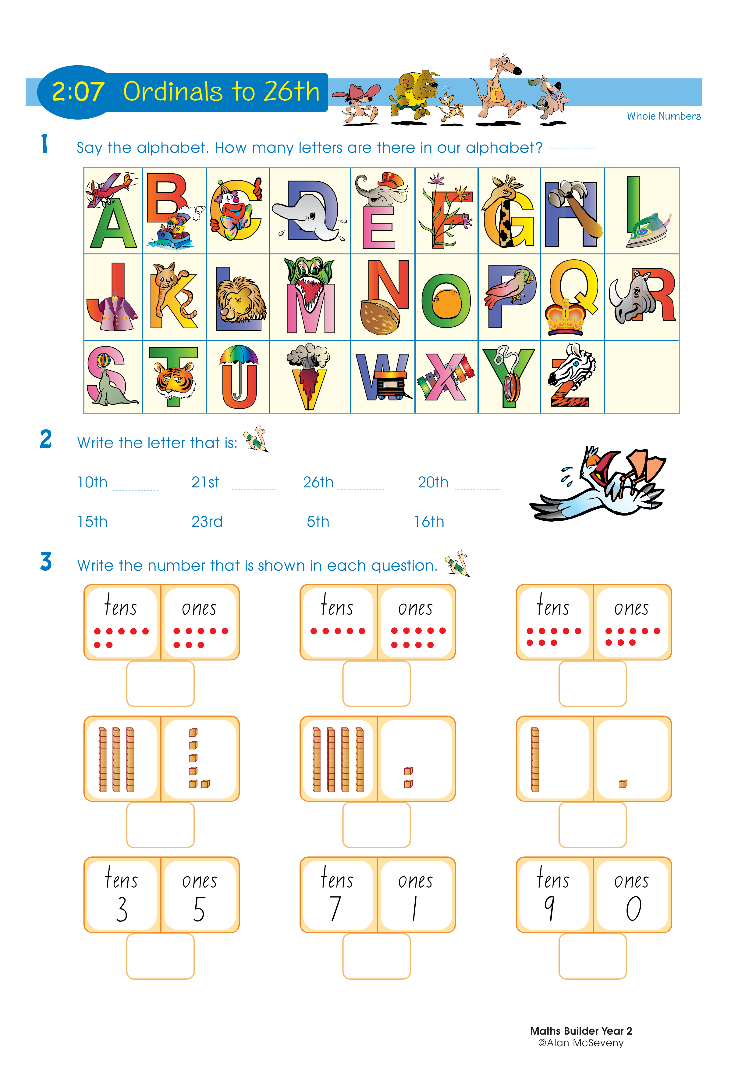 Ordinals to 26th — worksheet preview