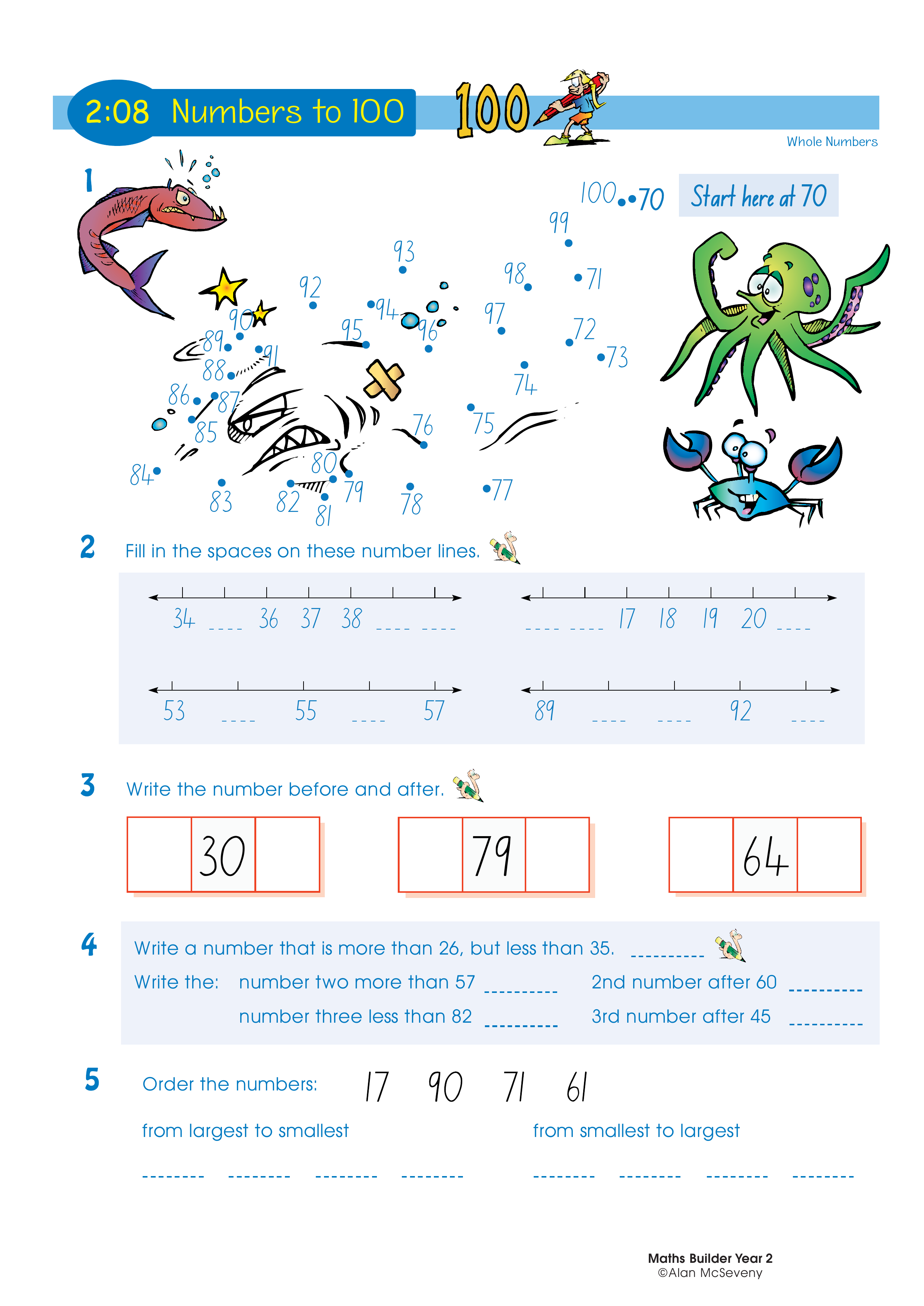 Numbers to 100 — worksheet preview