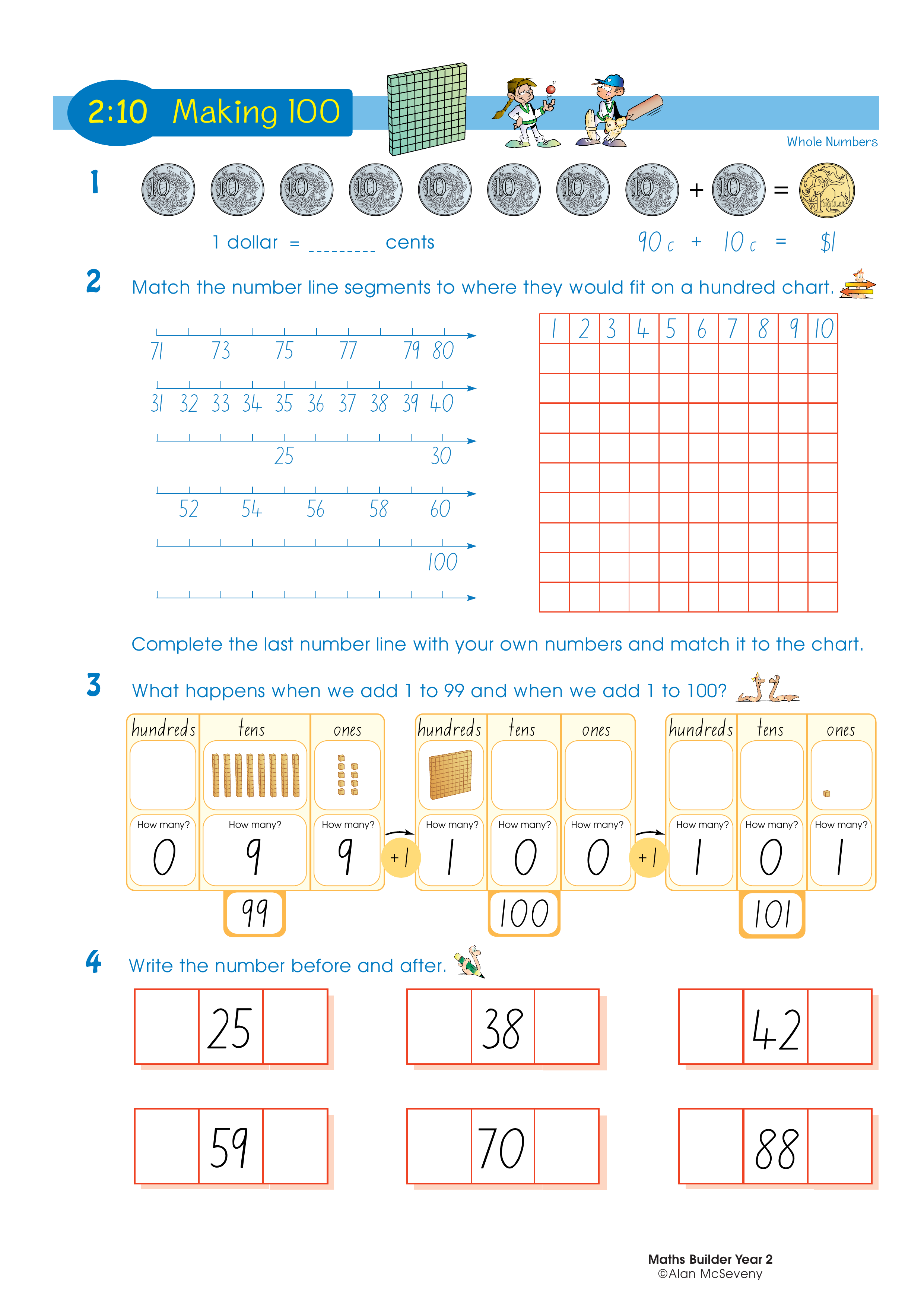 Making 100 — worksheet preview