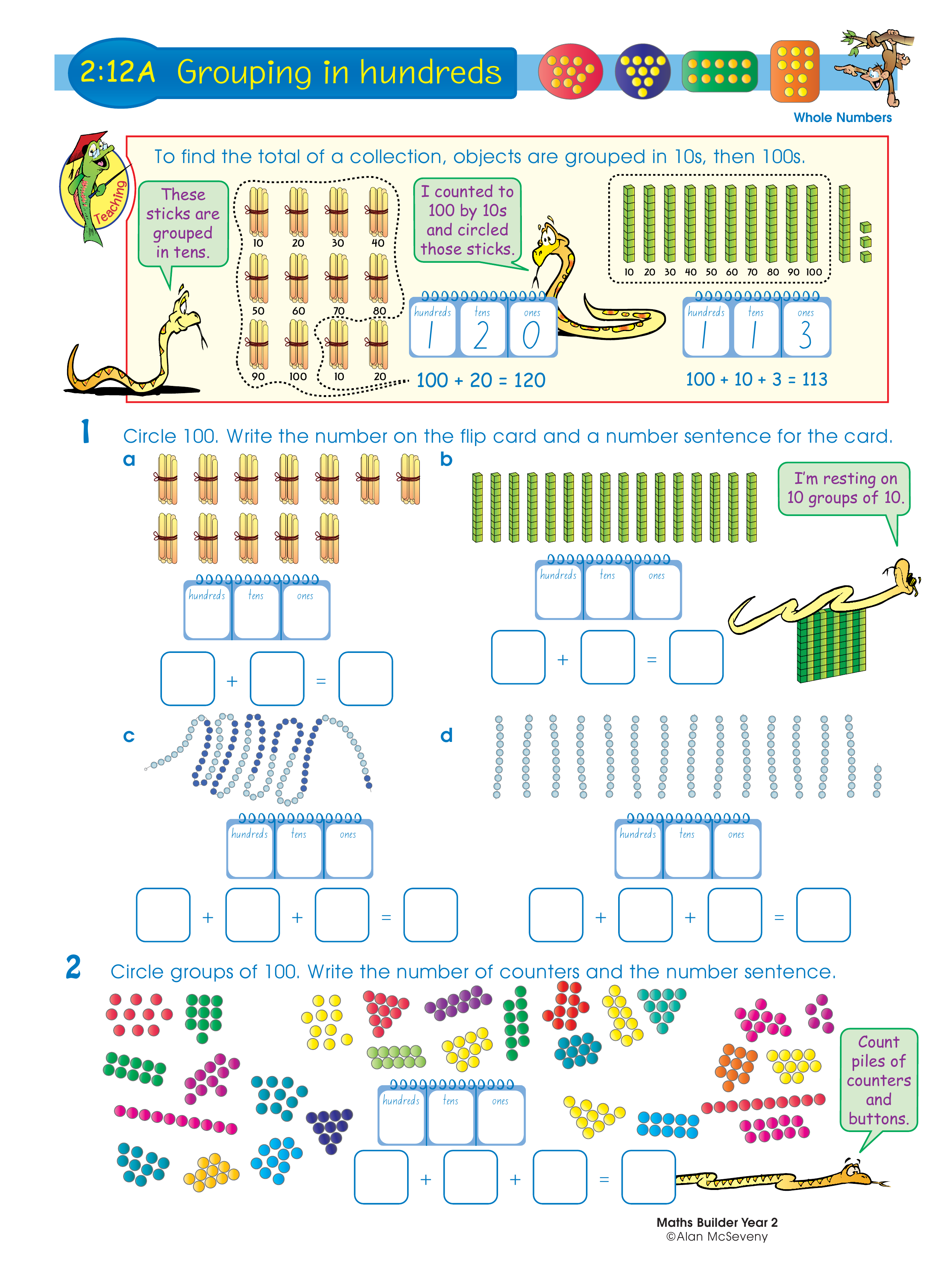 Grouping in hundreds — worksheet preview