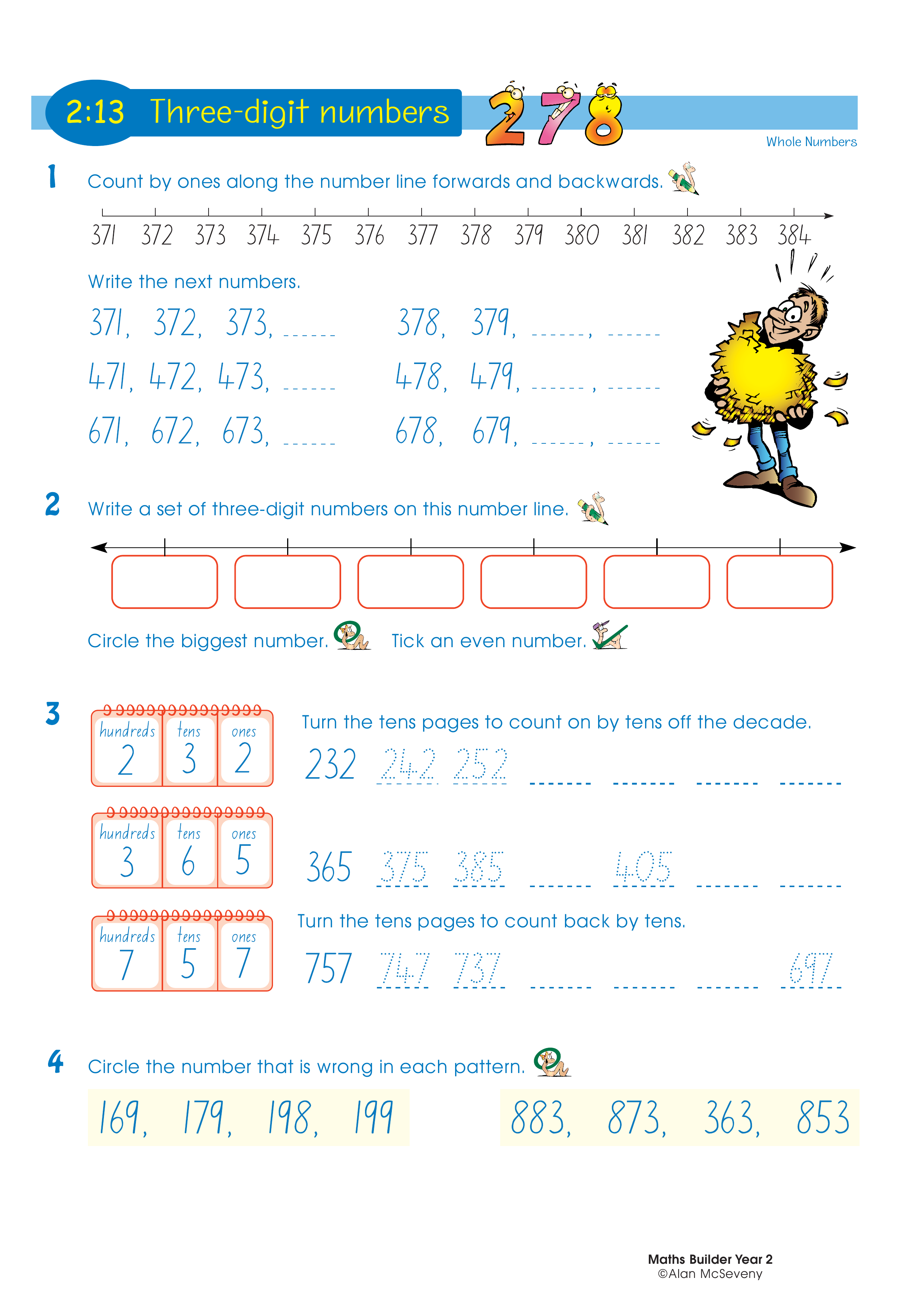 Three-digit numbers — worksheet preview