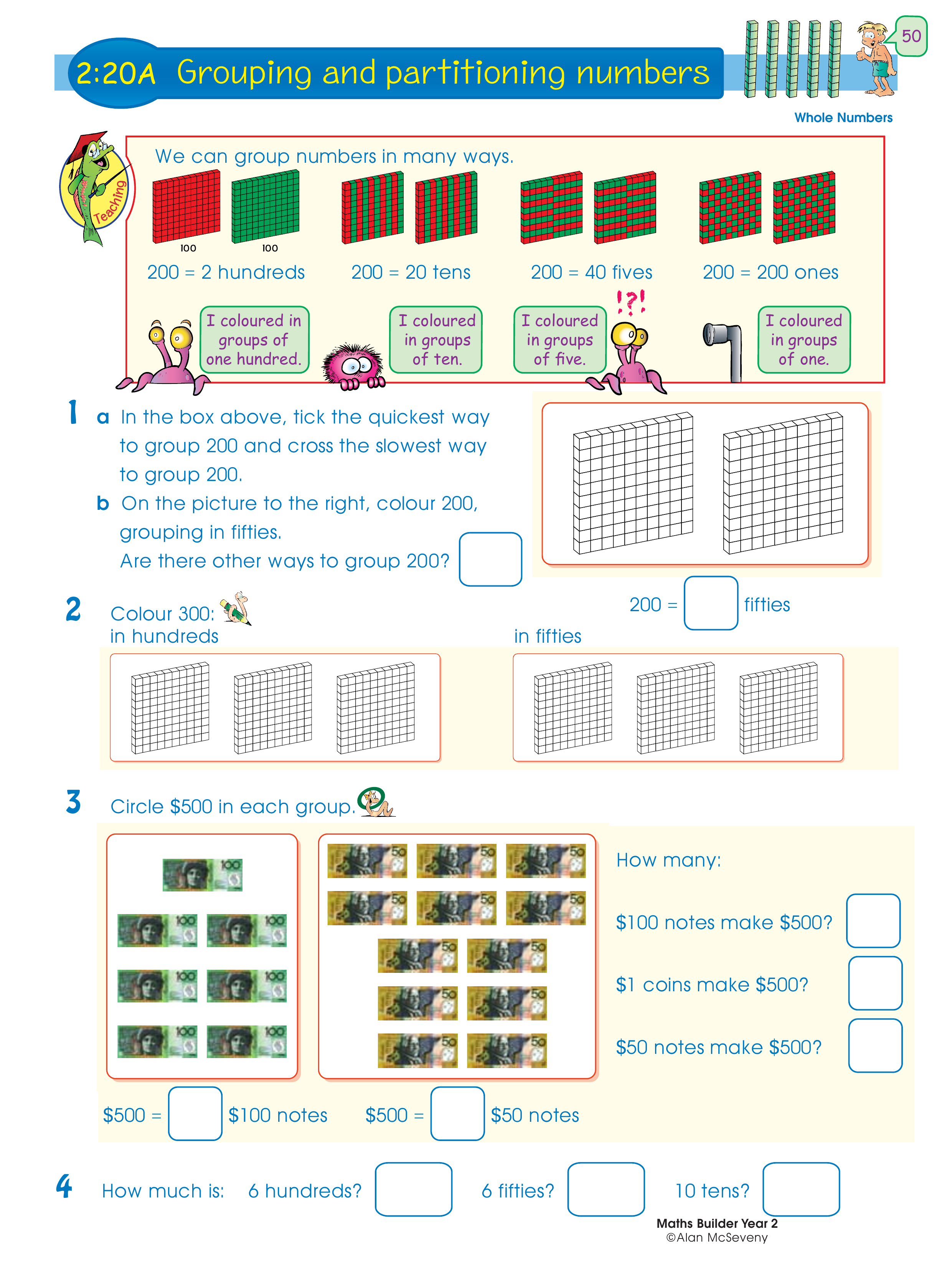 Grouping and partitioning numbers — worksheet preview