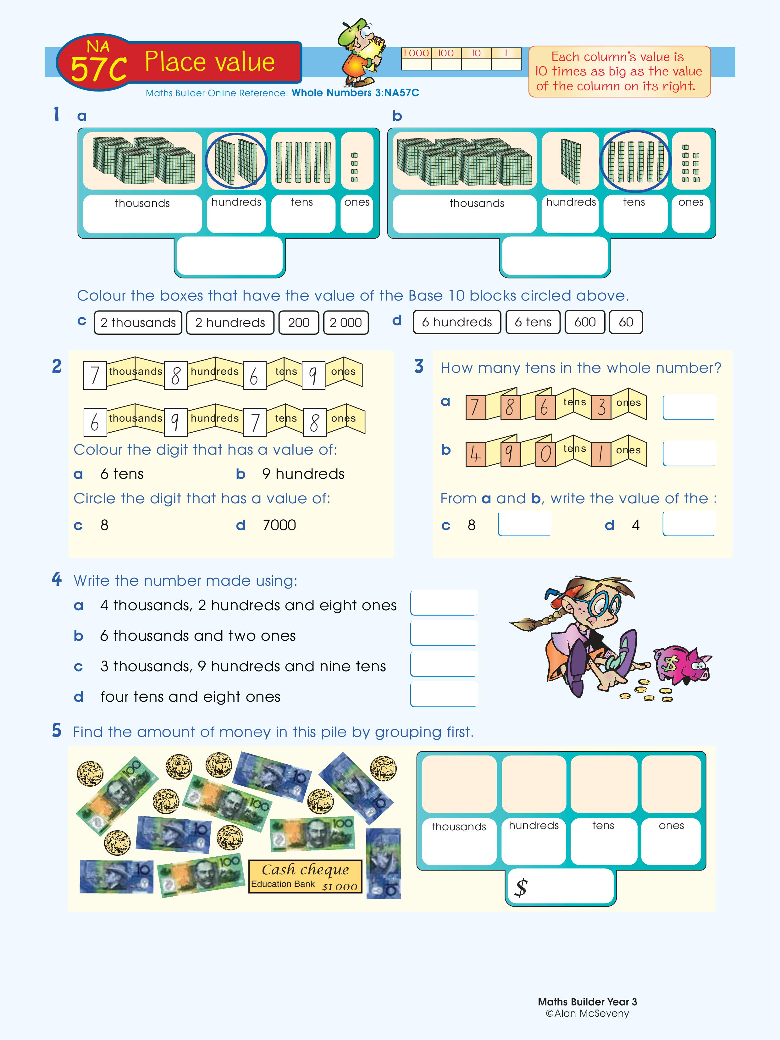 Place value — worksheet preview