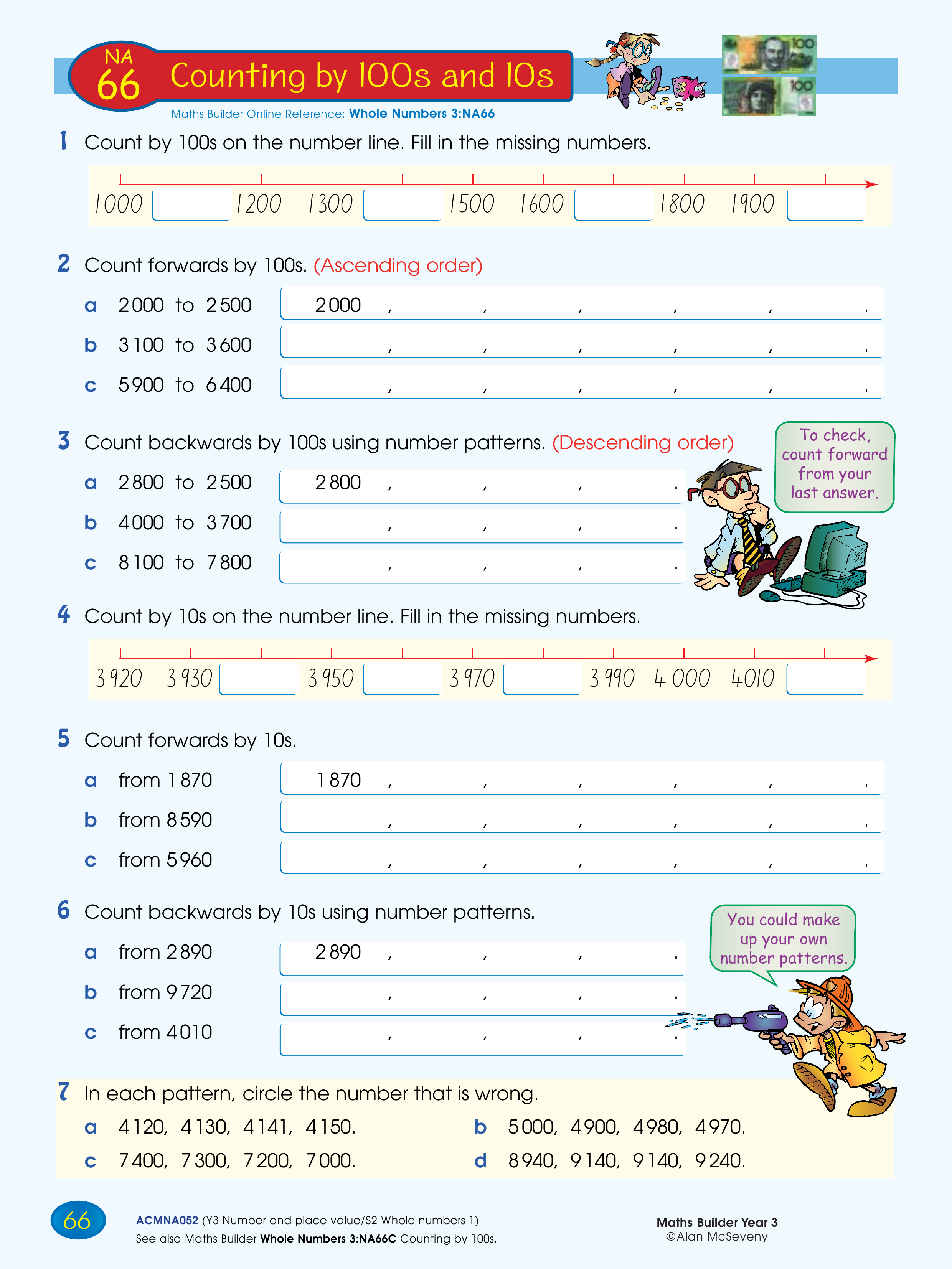 Counting by 100s and 10s — worksheet preview