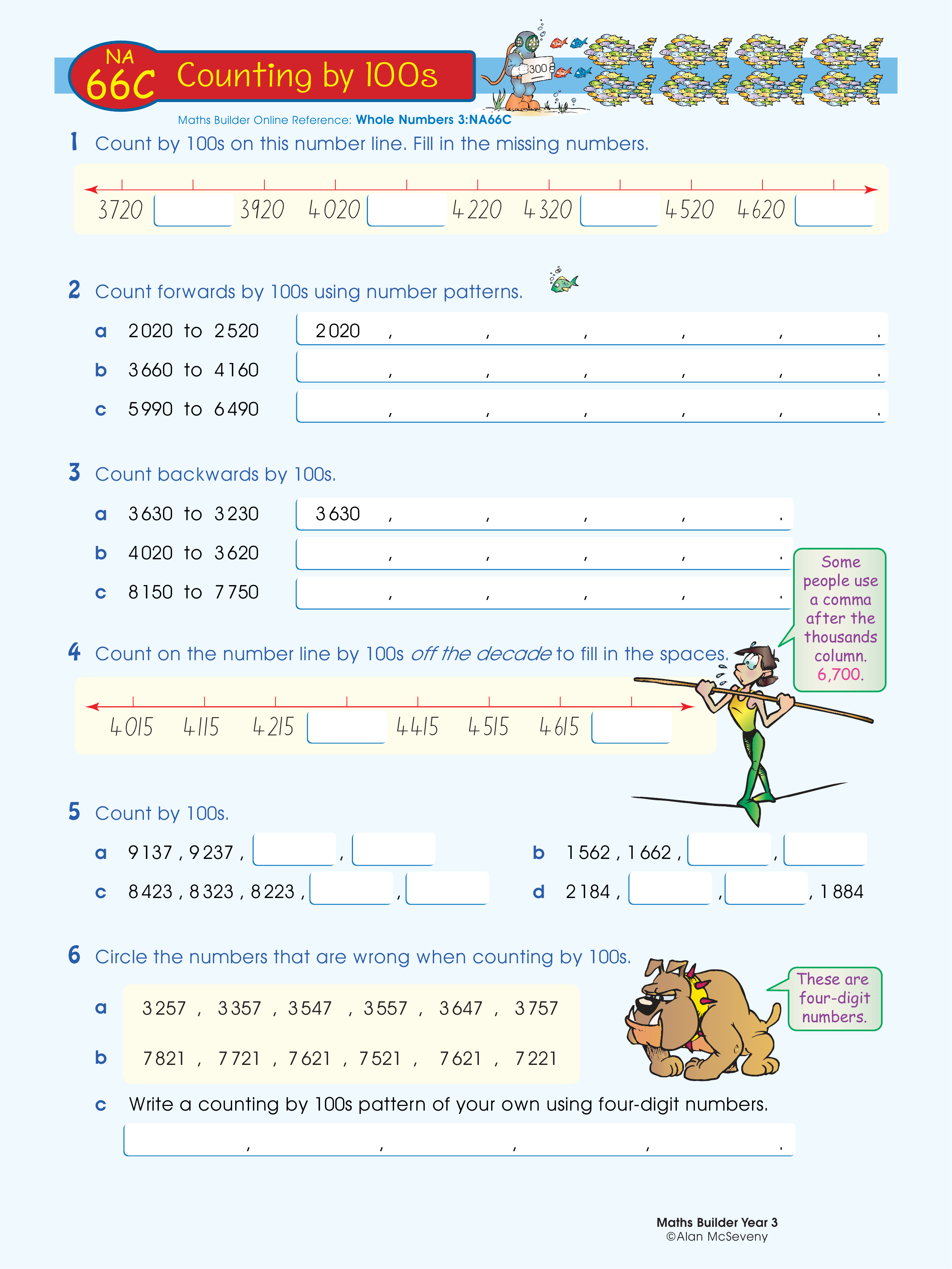 Counting by 100s — worksheet preview