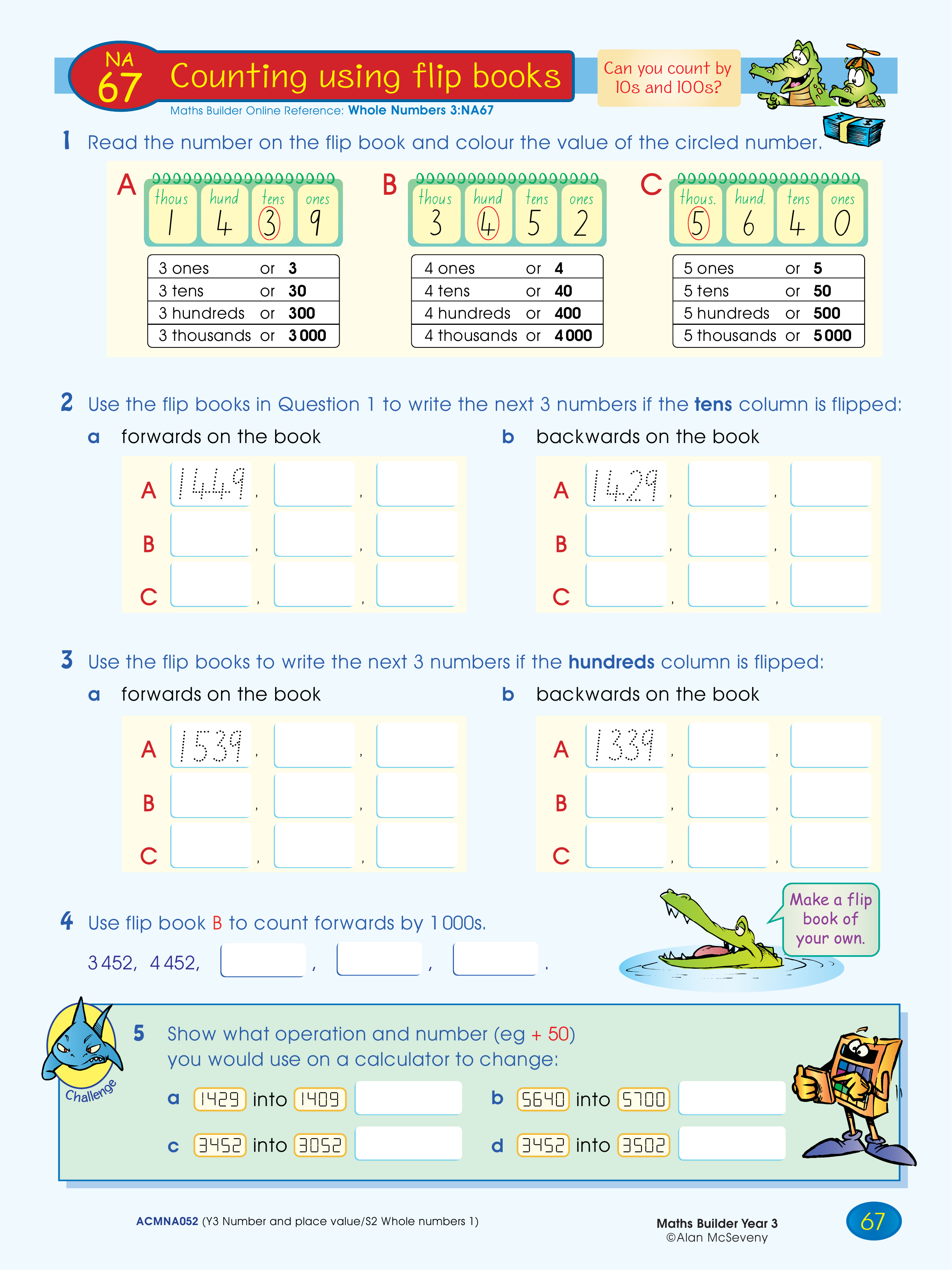 Counting using flip books — worksheet preview