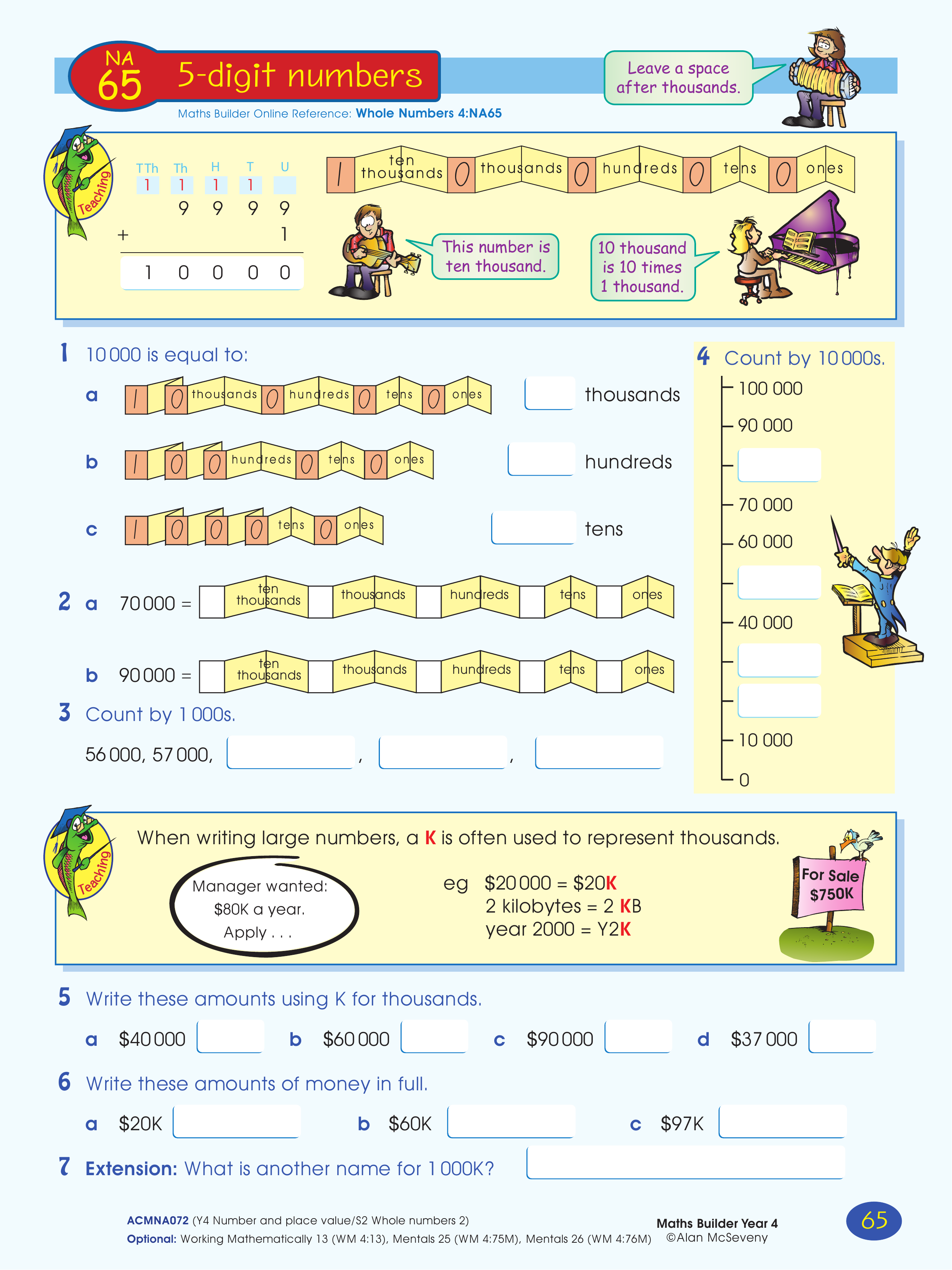 5-digit numbers — worksheet preview