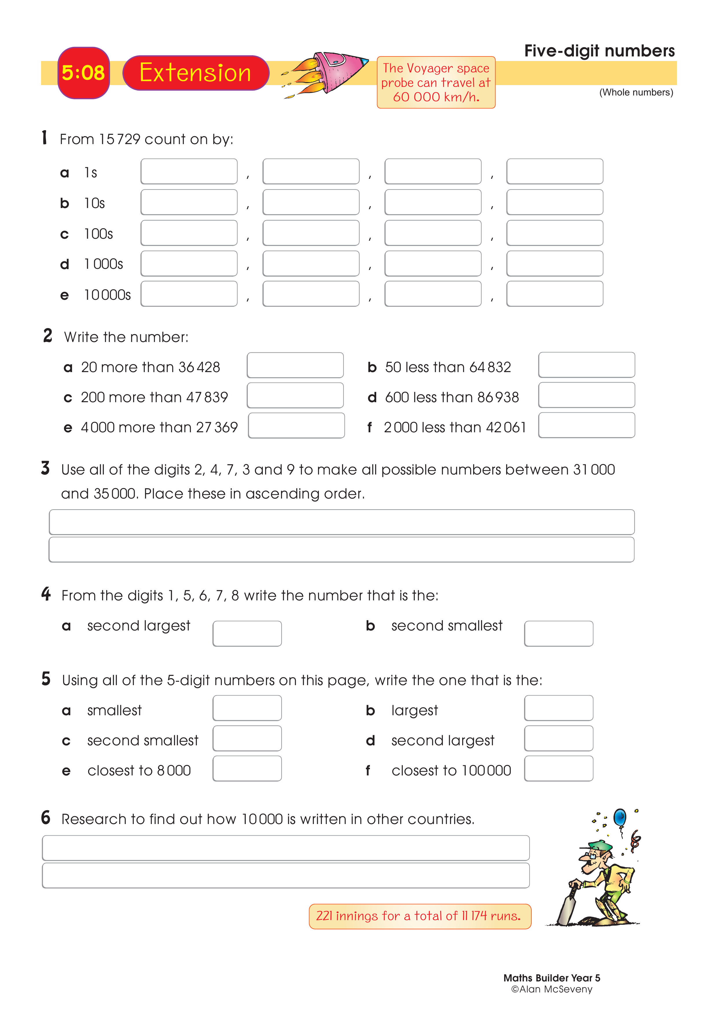 Five-digit numbers — worksheet preview