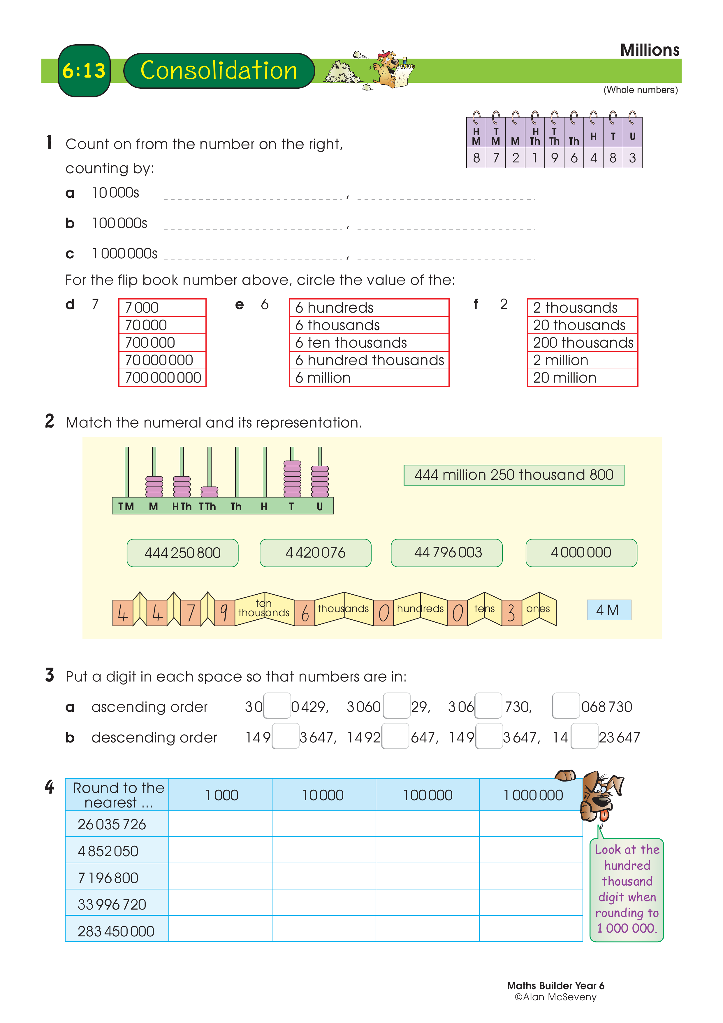 Millions — worksheet preview